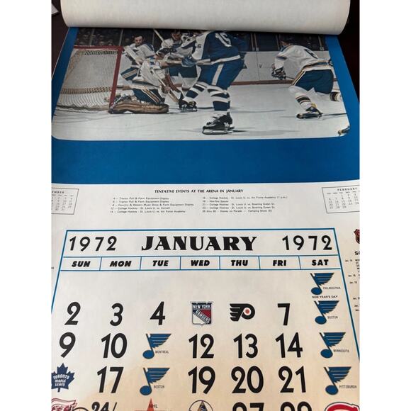 Vintage 1971-72 St. Louis Blues NHL Wall Calendar KMOX Radio Promo Hockey READ - Picture 6 of 13